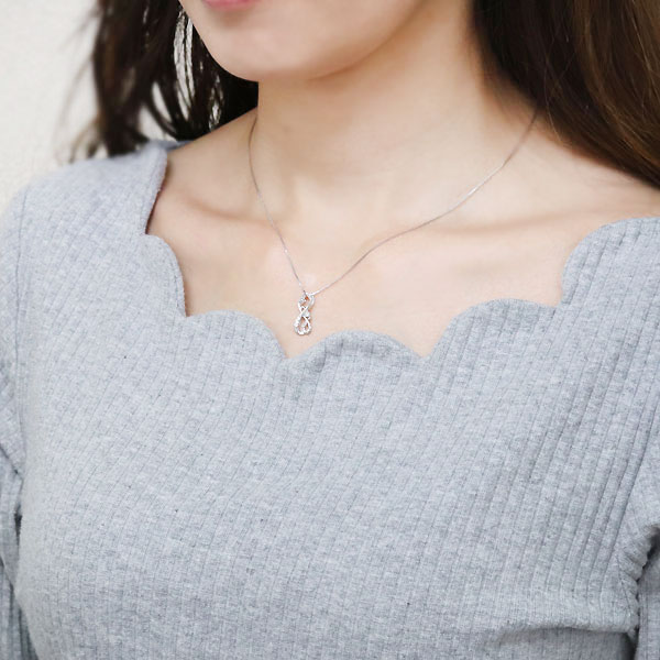 シルバーネックレス ロイヤルブルームーンストーン レディース アクセサリー ネックレス インフィニティ SV925｜詳細画像