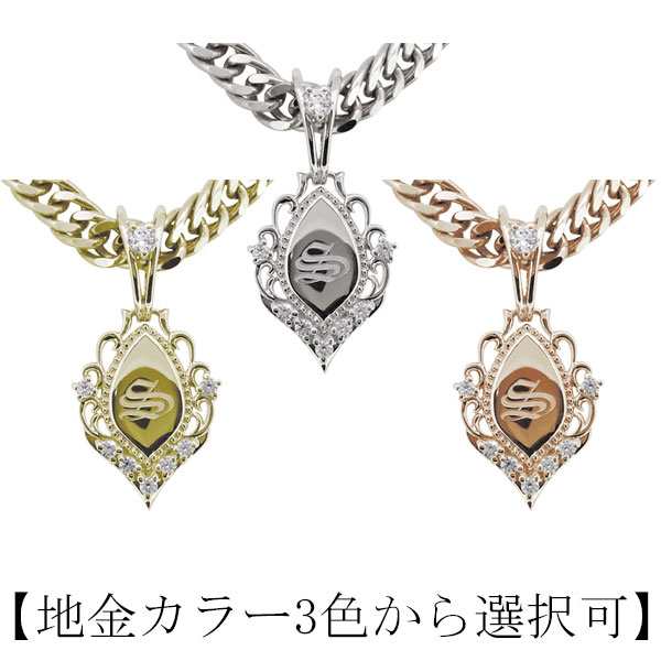 18金 18k ネックレス イニシャル メンズ 喜平 誕生石 ペンダント