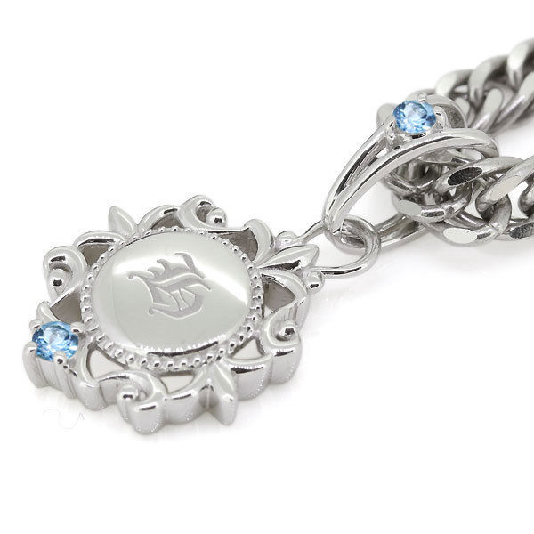 喜平ネックレス プラチナ メンズ 誕生石 111月 ブルートパーズ 喜平 ペンダント