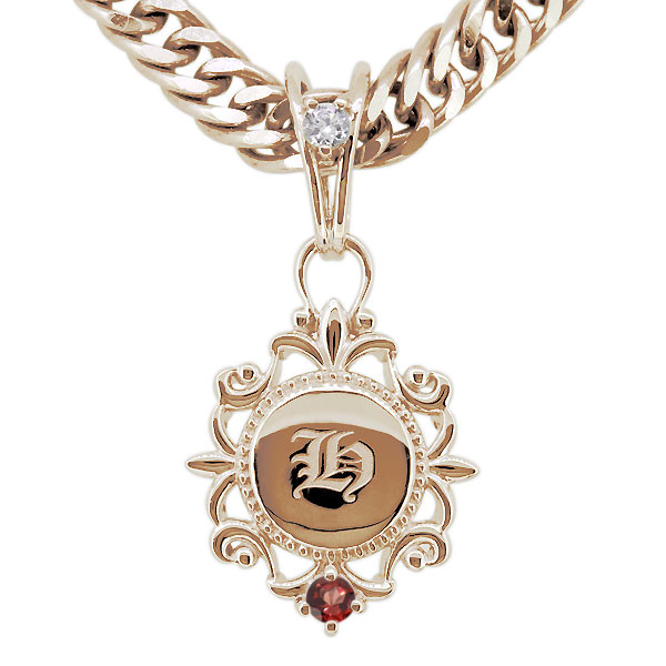 ネックレス メンズ 18金 18k イニシャル ダイヤモンド 喜平 ペンダント_5