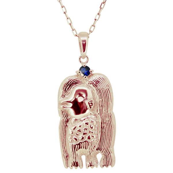 アマビエ グッズ ネックレス レディース アマビエ様 ペンダント 10k サファイア 妖怪アマビエ アクセサリー 日本製の通販は