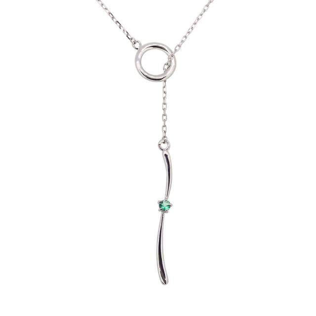 ネックレス レディース ロング プラチナ ラリエットネックレス エメラルド 72,215円