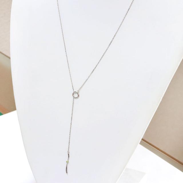 ラリエット ネックレス ペリドット ロング 10k レディース Y字ネックレス 8月誕生石_8