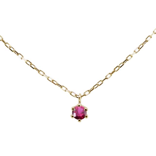 ルビー ネックレス 一粒 シンプル レディース スキンジュエリー 10金 小さめ 小粒の通販は 14,500円