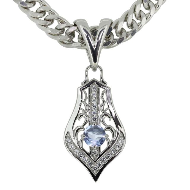 ネックレス 喜平 プラチナ メンズ 誕生石 3月 アクアマリンサンタマリア ペンダントの通販は