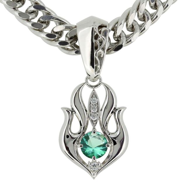 ネックレス メンズ プラチナ 誕生石 5月 エメラルド 喜平 キヘイ ペンダントの通販は 115,100円