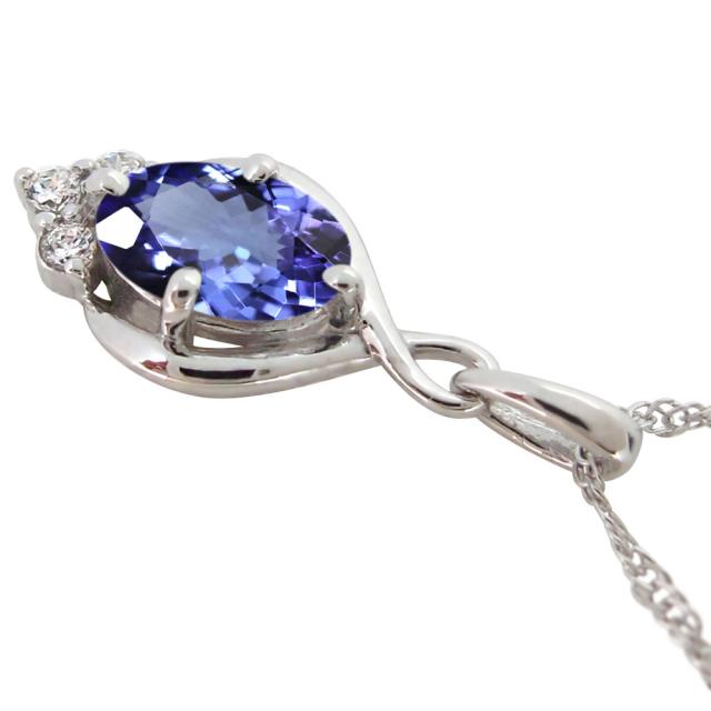 ネックレス レディース タンザナイト 大粒 天然石 シンプル ペンダント 12月誕生石 10金_6