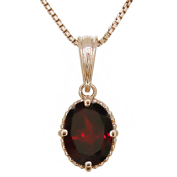 ネックレス レディース シンプル 一粒 ガーネット 天然石 18k 18金 ペンダントの通販は 48,300円