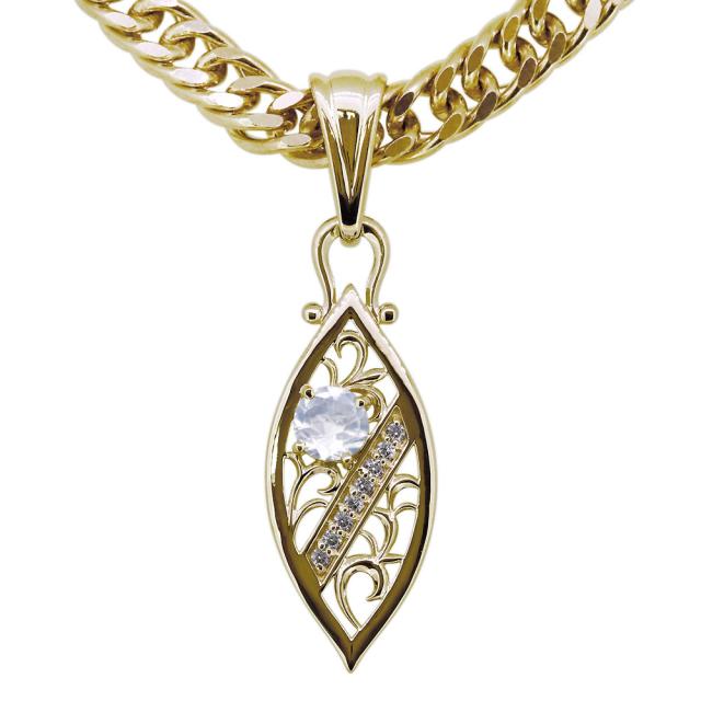 K18 ネックレス メンズ 18金 メンズネックレス ゴールド 喜平 ロイヤルブルームーンストーン ペンダントの通販は