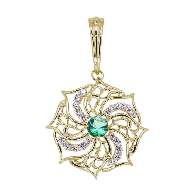 K18(18金) エメラルド ペンダントトップ・ヘッド EPS-03 ひどく 