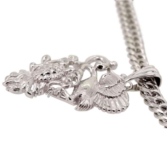 18金 ペンダントトップ メンズ 4月誕生石 ダイヤモンド 鶴と亀 ネックレス トップのみ 喜平の通販は