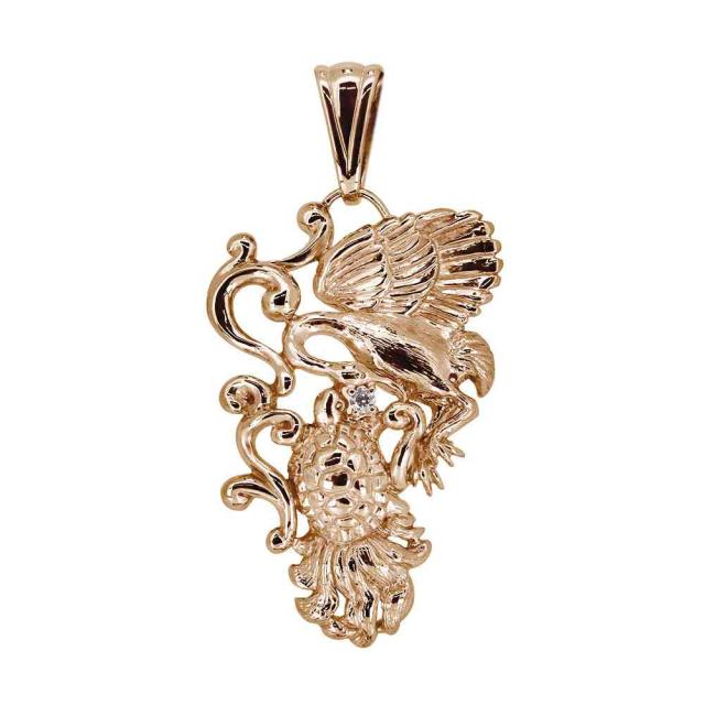 18金 ペンダントトップ メンズ 4月誕生石 ダイヤモンド 鶴と亀 ネックレス トップのみ 喜平の通販は