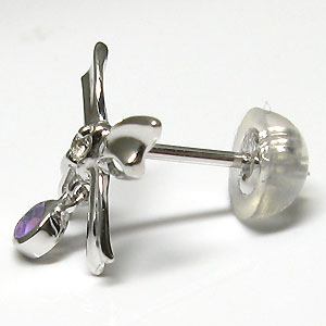 アメジスト・ピアス・リボン・18金の通販は