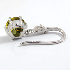 K18・シトリン・ピアス・一粒・フックピアス・シンプル_2