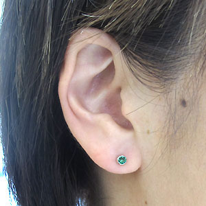 K18・エメラルドピアス・一粒・ピアス・シンプル_1