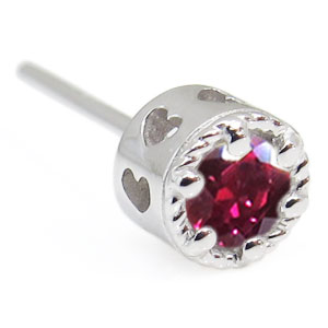 ルビー・ピアス・ハート・一粒・ルビーピアス・K10_3
