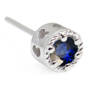 プラチナ・ピアス・ハート・一粒・サファイアピアス_2