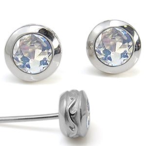 メンズ ピアス 唐草 ロイヤルブルームーンストーン ピアス 一粒