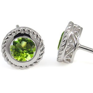 ペリドット・ピアス・一粒・ペリドットピアス・K10
