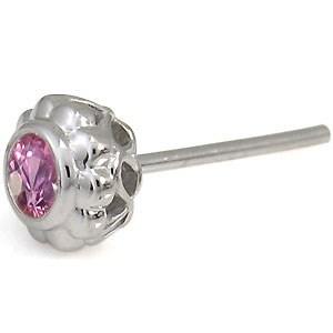 フラワー・ピアス・花・K10・ピンクサファイア・ピアス_4
