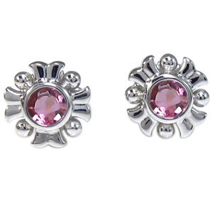 ピンクトルマリン・ピアス・10月誕生石・一粒・ピンクトルマリンピアス・10金の通販は