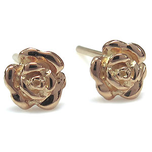 薔薇・シンプル・ピアス・K10