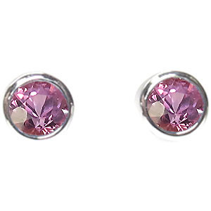 ピンクサファイアピアス・一粒・メンズ・シンプル・ピアス・K10_4