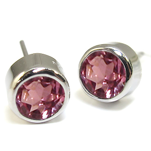 メンズ・ピンクトルマリンピアス・10金・一粒・ピンクトルマリン・ピアスの通販は