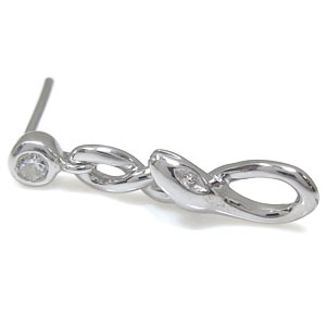 ヘビ ピアス へび K18 ダイヤモンド ピアス