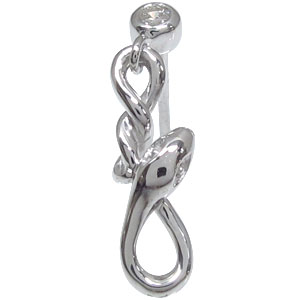 ヘビ ピアス へび K18 ダイヤモンド ピアス