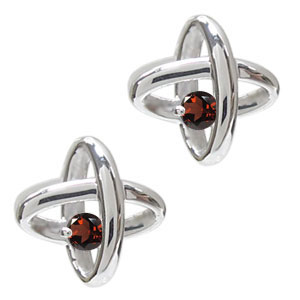 宇宙 ピアス ガーネット 一粒 K18 ピアスの通販は