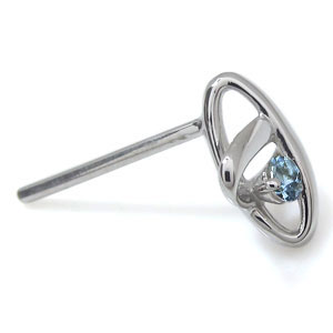 宇宙 ピアス アクアマリンサンタマリア 一粒 K18 ピアス_2