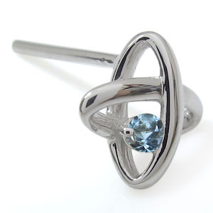 宇宙 ピアス アクアマリンサンタマリア 一粒 K18 ピアス_3