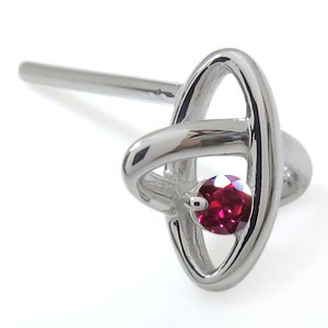 宇宙 ピアス ルビー 一粒 K18 ピアス_3
