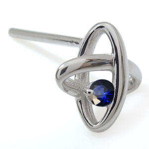 宇宙 ピアス サファイア 一粒 K18 ピアス_3