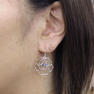 タンザナイト ピアス 薔薇 一粒 10金 ピアス_1