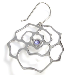 タンザナイト ピアス 薔薇 一粒 10金 ピアス_2