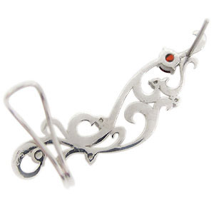 イヤーカフ ピアス・イヤークリップ・K18・ガーネットピアス_3