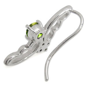 ペリドット・イヤーカフ・ピアス・K10・羽・フェザー・ピアス_3