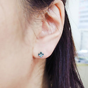 プラチナ ブルートパーズ ピアス ハート ピアス_1