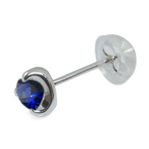 プラチナ・サファイア・ハート・ピアス・シンプル・一粒_3
