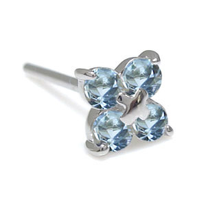 アクアマリンサンタマリア 十字架  ピアス クロス ピアス K10_4