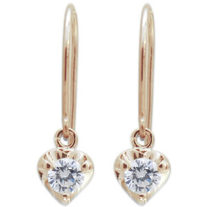 フックピアス ダイヤモンド 一粒 ピアス K18 ピアスの通販は