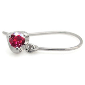 フックピアス ルビー 一粒 ピアス K18 ピアス_3