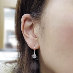 アクアマリンサンタマリア ピアス 星 フックピアス K18 レディース_1
