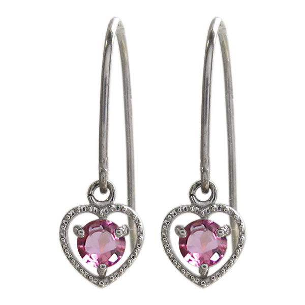 本真珠、ピンクトルマリンピアス k18 ギミック付き ビズー公式】ピンク