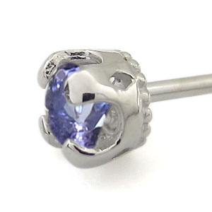 タンザナイト ピアス 一粒 タンザナイトピアス 18金_3