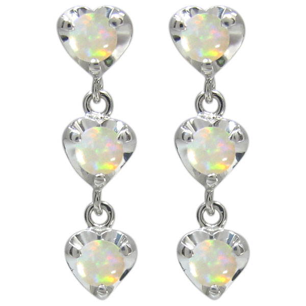 ハートピアス オパール ゆれる トリロジーピアス 10金 かわいい_6