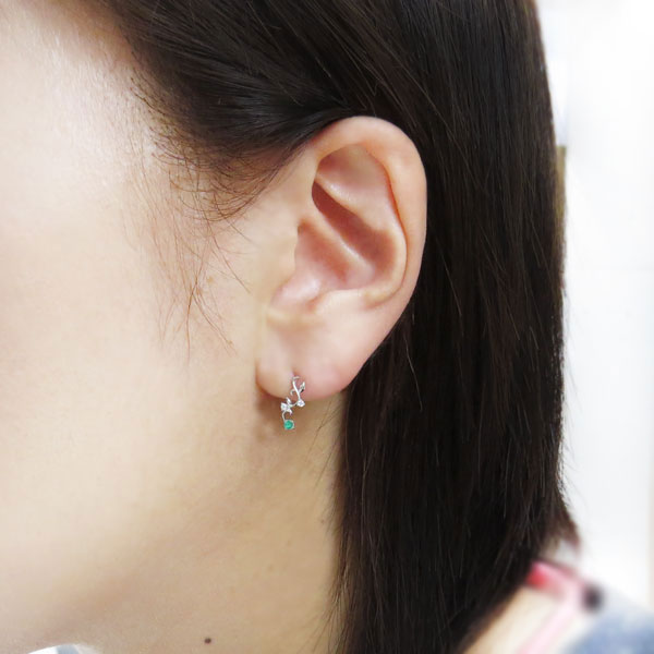 アラベスク ピアス エメラルド ピアス K18 唐草 ピアス_1