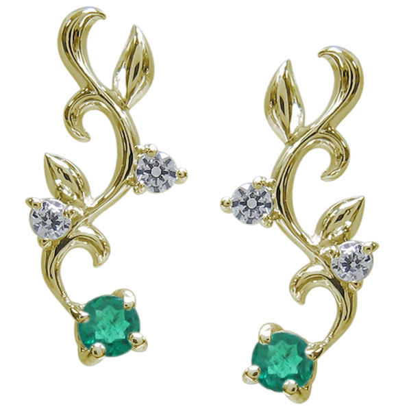 アラベスク ピアス エメラルド ピアス K18 唐草 ピアス_5